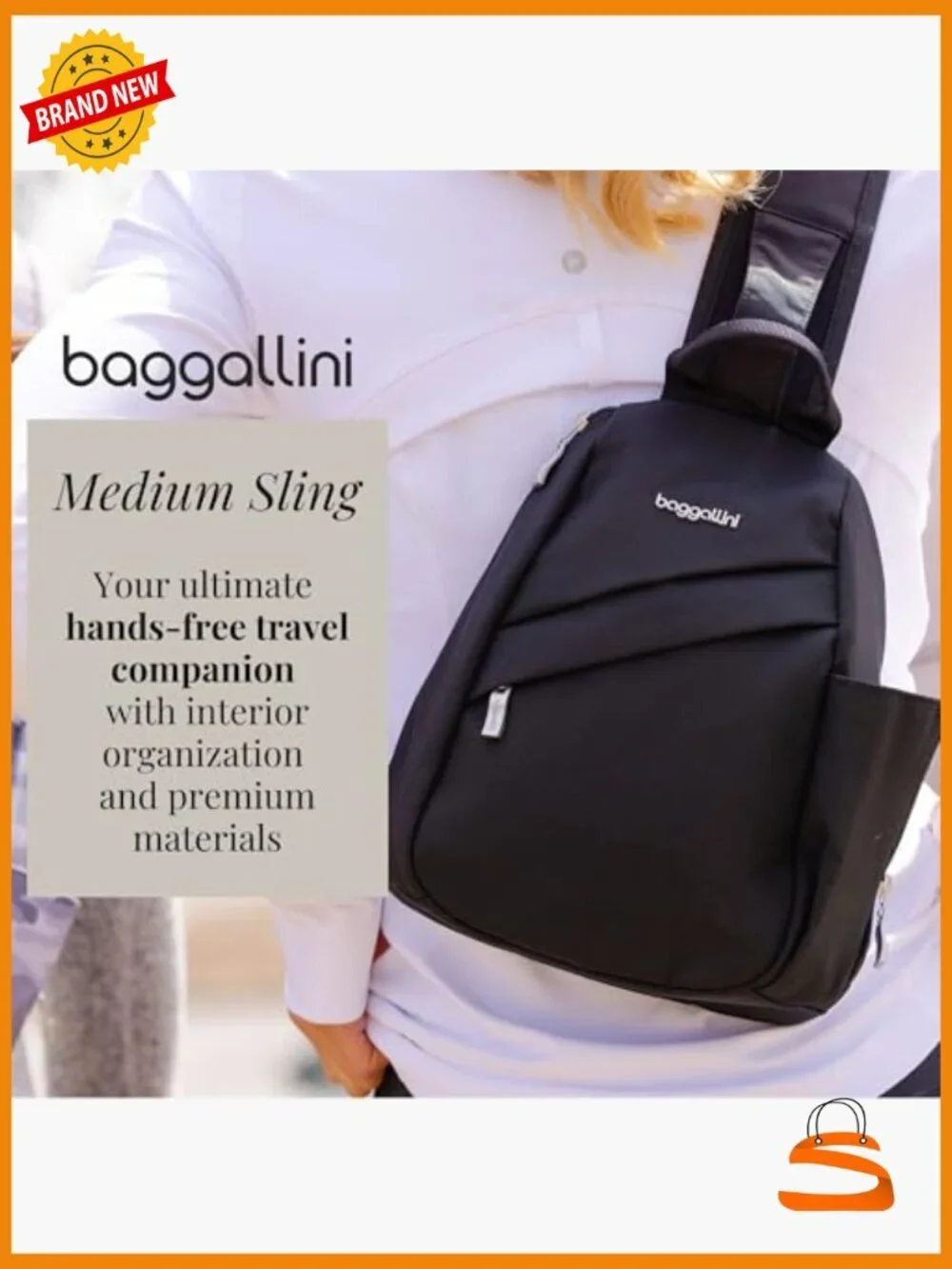 Medium Sling Backpack 9x11 Lightweight Crossbody with Adjustable Strap